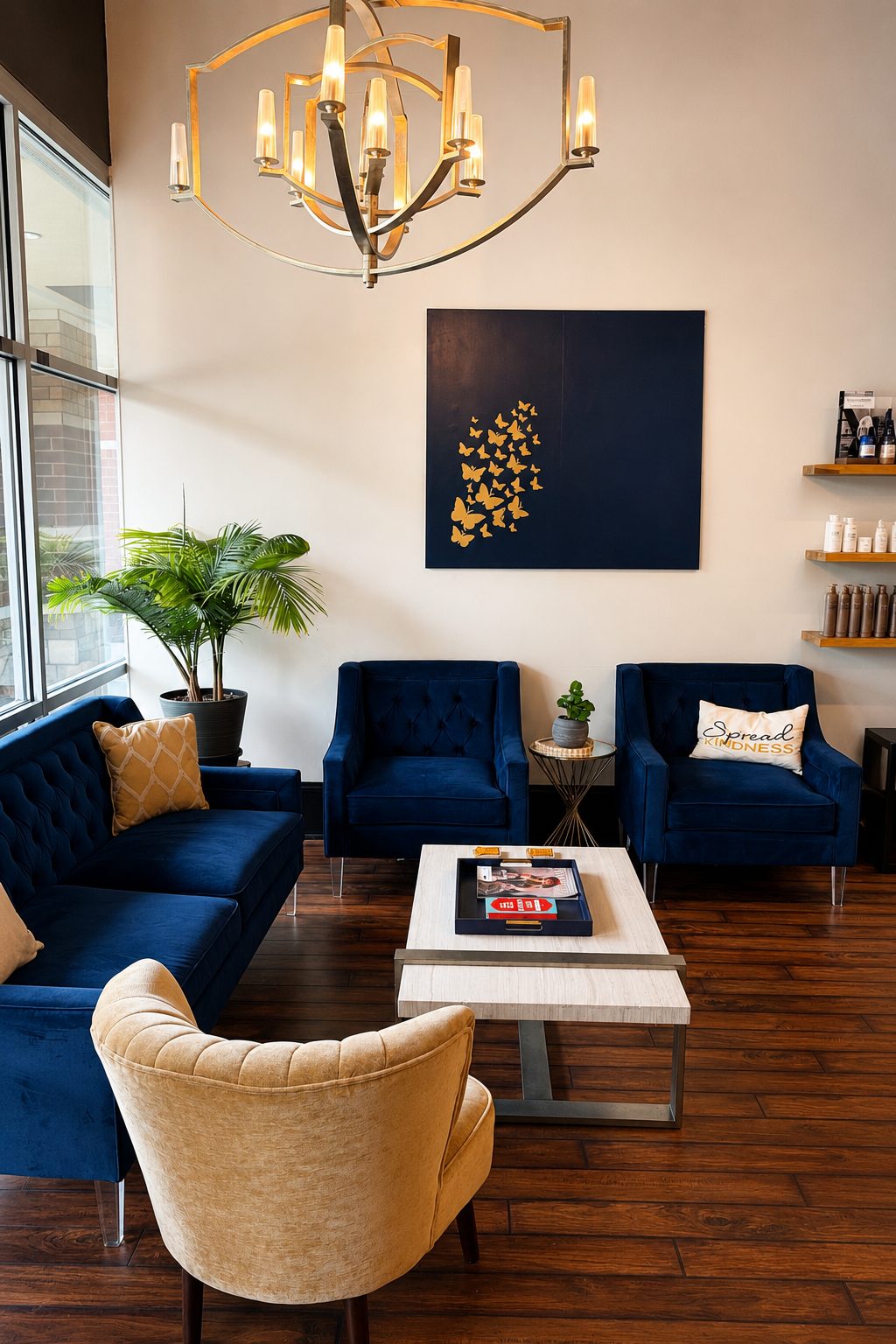 The lounge inside Hello Beauty Shop